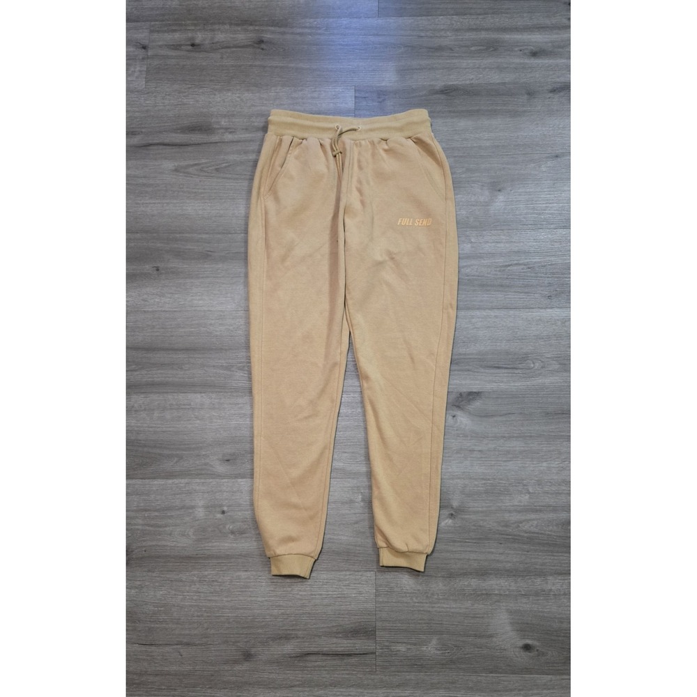 Nelk Boys Full Send Tan Super Soft Sweatpants Joggers Men's Size Large